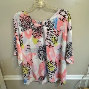 Colorful Leopard Print Women's Blouse